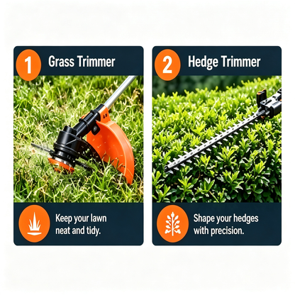 52CC 6-in-1 Gas Multi-Tool Kit with Hedge Trimmer, Brush Cutter, String Trimmer, Edger & Pole Saw