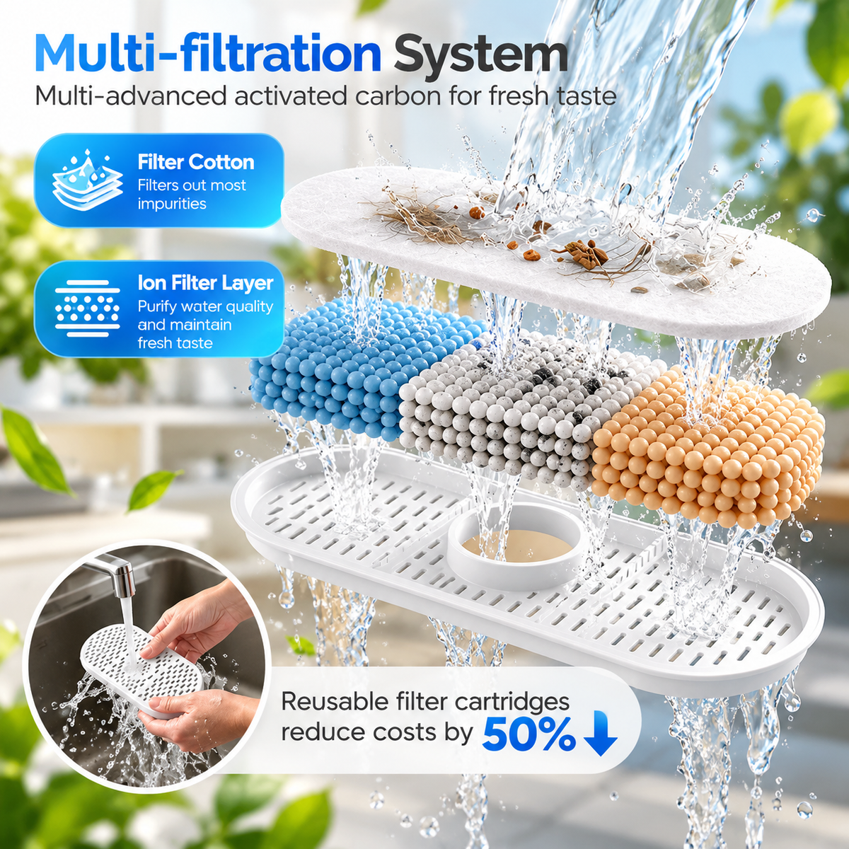 11.5L Large Dog Water Fountain with Automatic Flow & Filtration