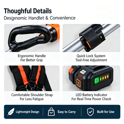 52CC 6-in-1 Gas Multi-Tool Kit with Hedge Trimmer, Brush Cutter, String Trimmer, Edger & Pole Saw